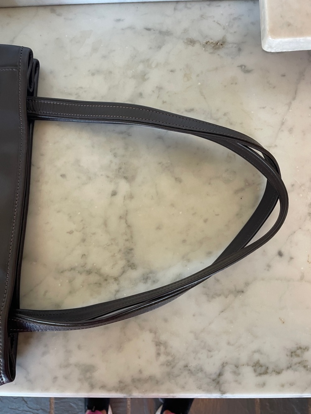 LONGCHAMP Galatee Chocolate Brown Leather Shoulder Bag - Picture 13 of 16